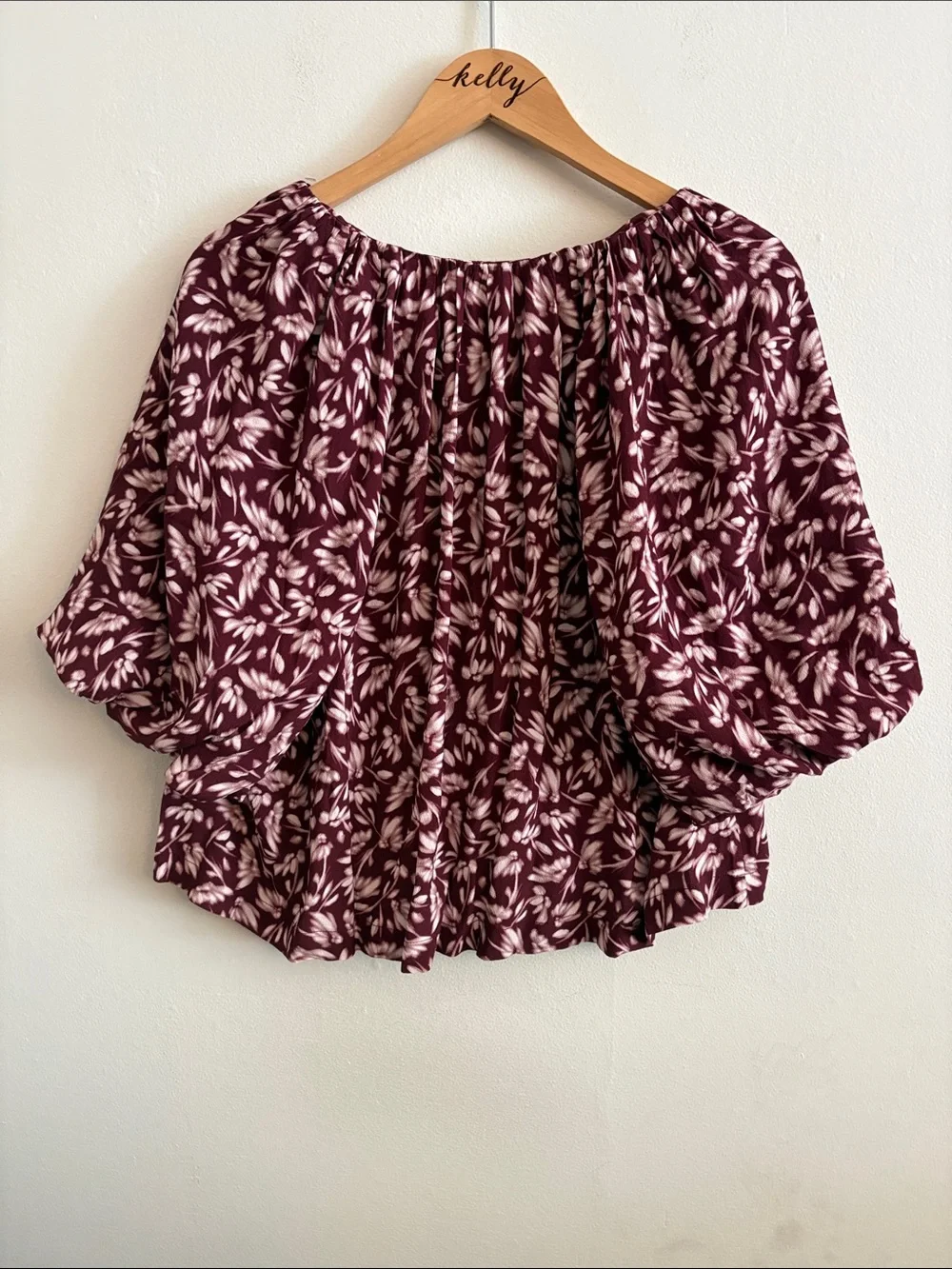 Madewell Bubble Sleeve Top in Floral #NS434 Womens Size 6 NWT